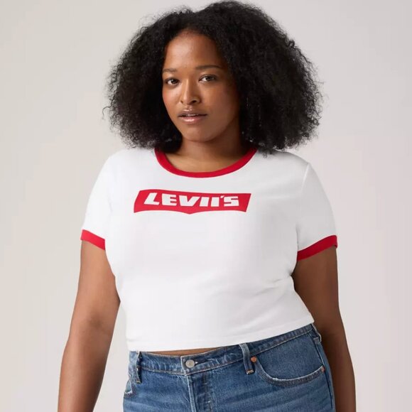 BEYONCÉ X LEVI’S® GRAPHIC ESSENTIAL SPORTY RINGER TEE NWT - Picture 1 of 7